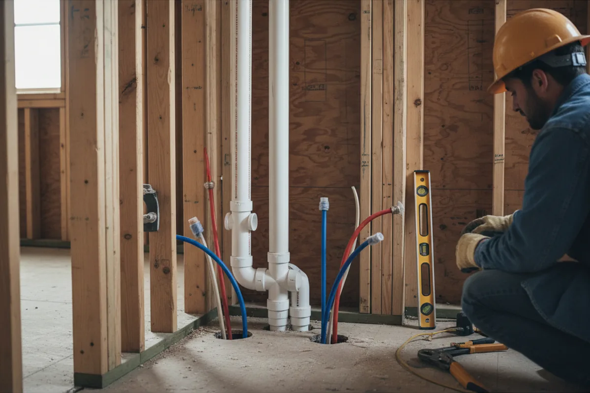 Drain and supply rough-in during Toilet Repair and Installation in Lake Hopatcong